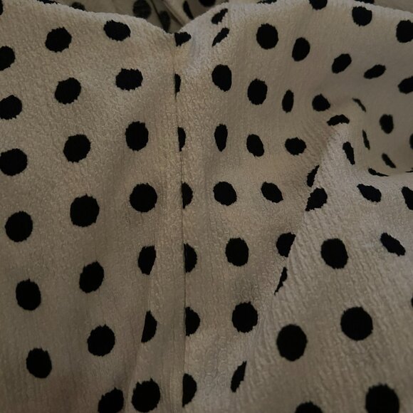 Zara Polka Dot Front Tie Blouse M – V-Neck Cropped Summer Top - Picture 9 of 13